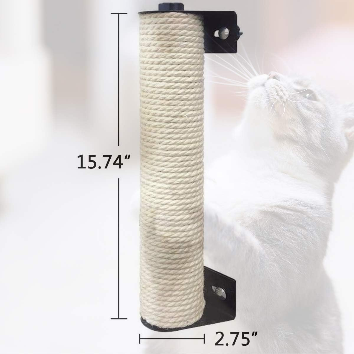 Cat Scratching Post, Sisal Cat Scratcher Climber Wall Cat Scratching Post Cage Mounted Sisal Scratcher for Cats Space-Saving Scratch Post/102/2097 image number 4