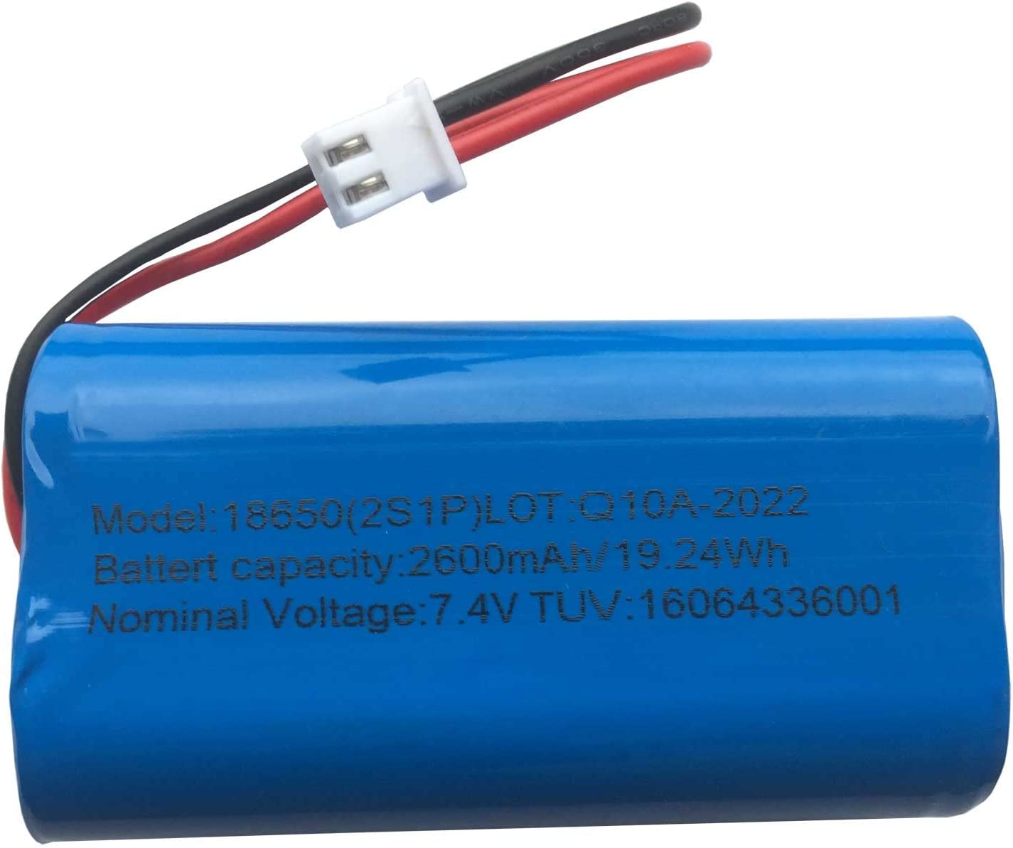 AOLIKES 7.4V Rechargeable Li-Ion Batteries 2600Mah, Power Cell with XH2.54-2 Pin Plug, DIY Batteries 18650 2S1P Li-Ion Batteries Pack Support 3C Continuous Discharge image number 4