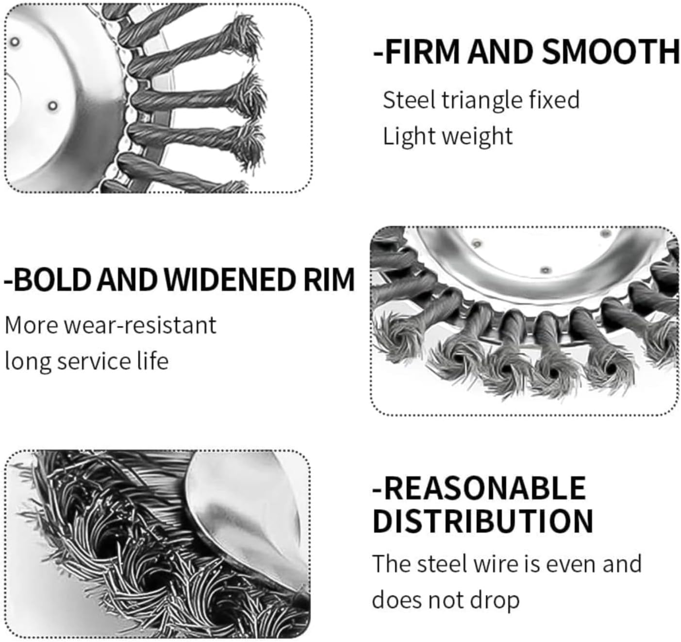 Lyfengdeam 6/8" Weed Brush Steel Wire Trimmer Wheel Garden Lawnmower Grass Cutter Head image number 3