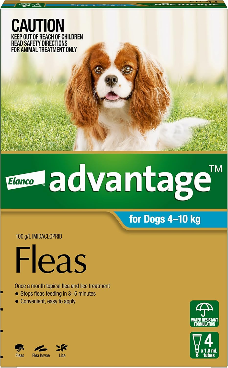 Advantage Fleas for Dogs 4 - 10Kg - 4 Pack
