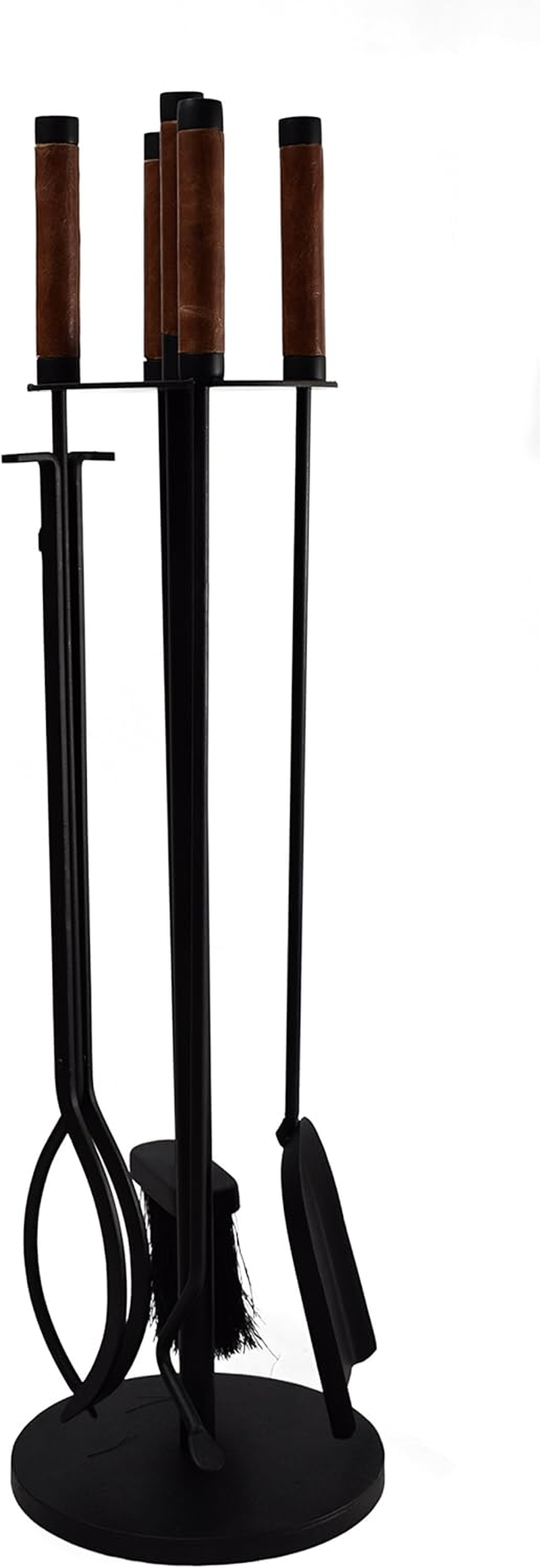 Ivyline Fireside Companion Set in Antique Copper with Stand - Indoor Fireside Utility Accessories - H 50 X W 15Cm