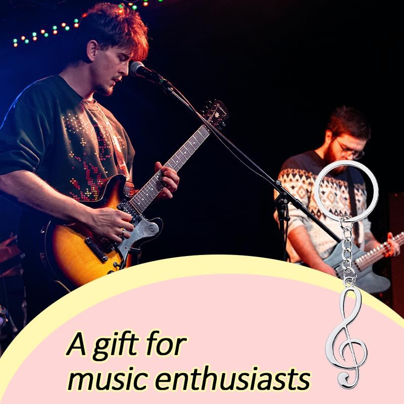Music Lover Musicial Birthday Gifts for Musicians Music Note Keychain for Women Men Singer Music Theme Party Favors - Colorful image number 5