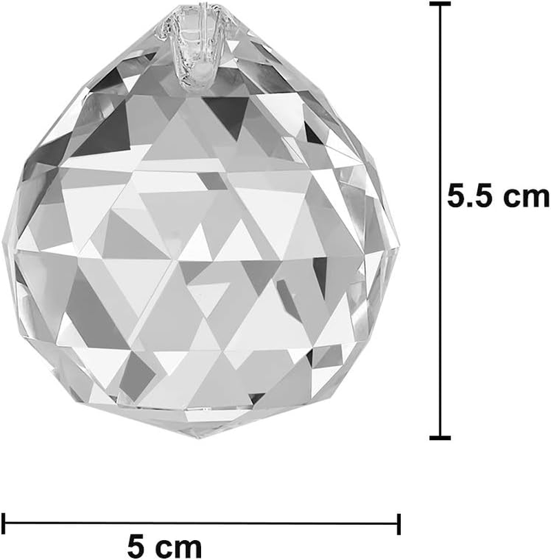 Adwikoso Crystal Ball Prism Pendant Glass Chandelier Hanging Pendant Feng Shui Sunshine Catcher Wedding Home Window D&eacute;cor (50Mm-4Pack)