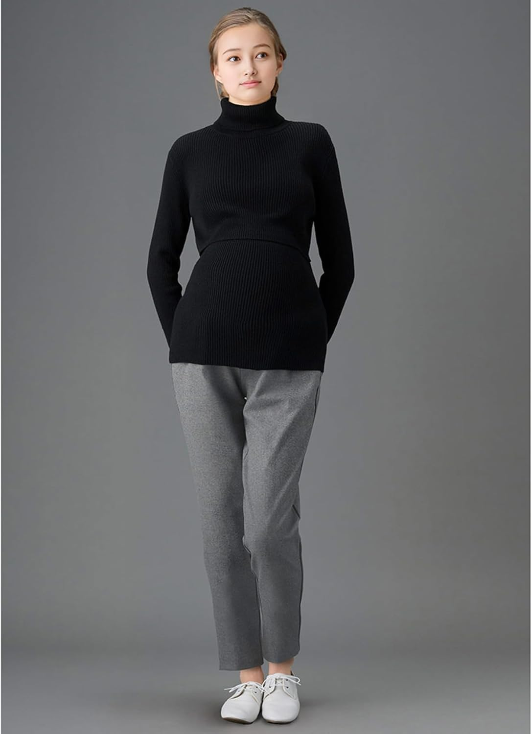 Wacoal Maternity MXY302 Women'S Maternity Wear, for before and Postpartum Use, Straight Pants, with Belly Wrap, Home Tumble Dryer, Long Pants, Cropped Length image number 5