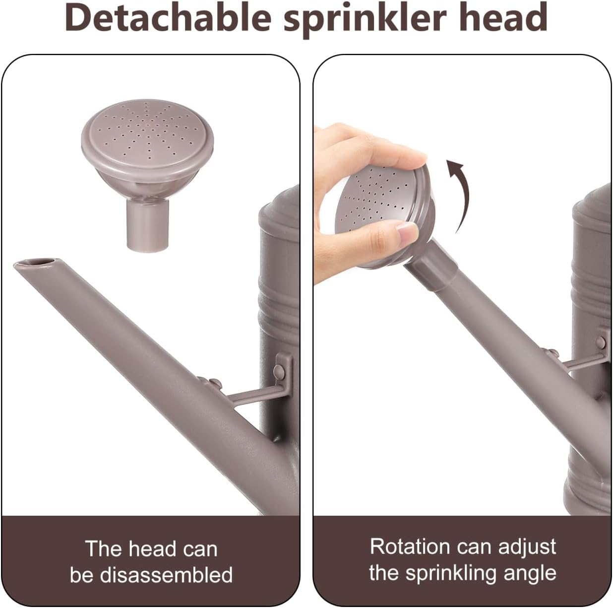 Grey Plastic Watering Can with Long Spout 2L Capacity for Indoor and Outdoor Plant Care Removable Nozzle for Watering image number 2