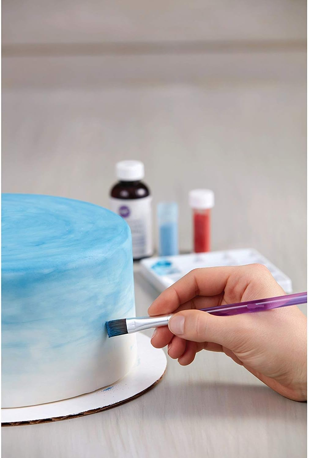 CENZICOM Brush Set Cake Decorating Tools Cookie & Cake Decorating Bakeware Kitchen,5 Pcs image number 3