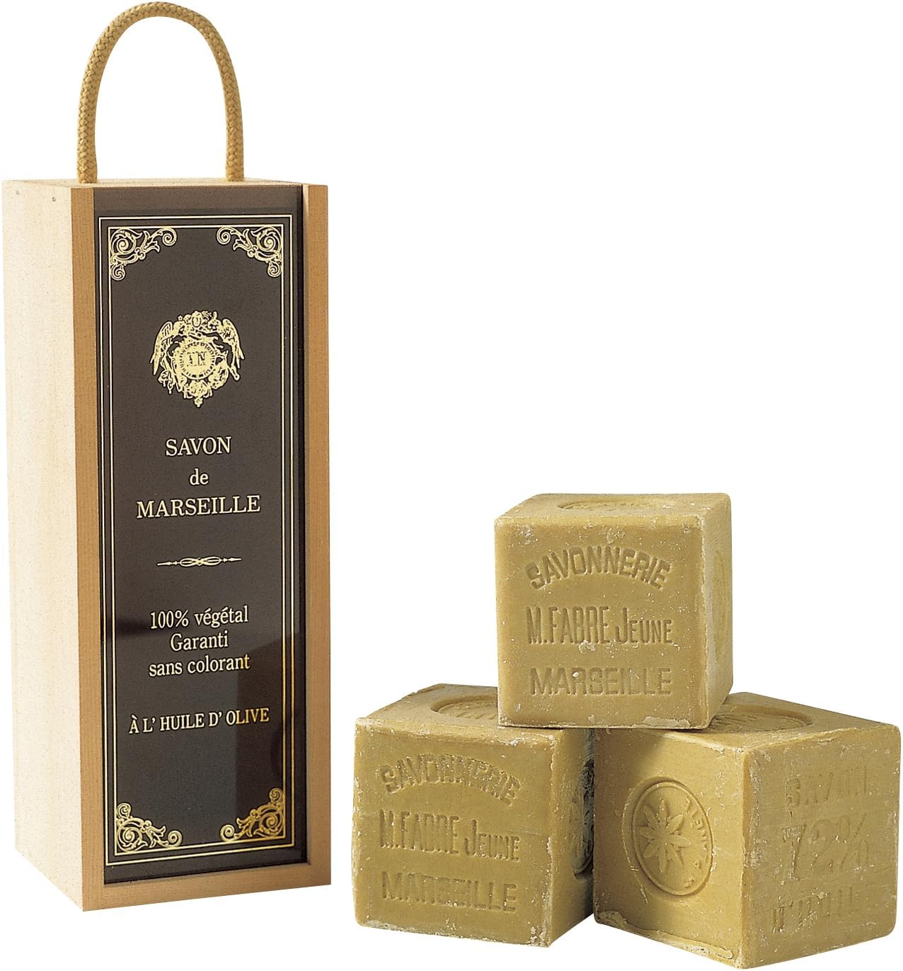 Geepe Creates Marius Fabre Savonde Marseille Soap Wooden Box Gift Olive image number 1