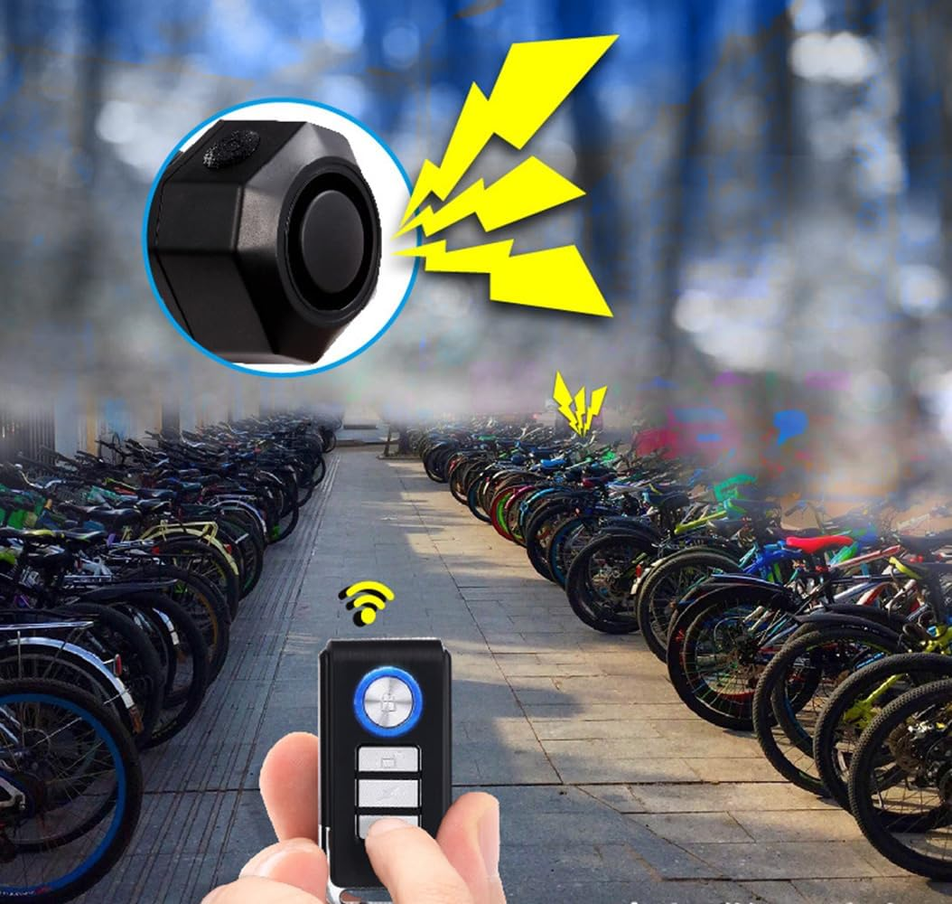 Meichoon Bike Alarm Rechargeable Wireless Vibration Motion Sensor Waterproof with Remote Control Anti-Theft Burglar System 110Db for Bicycle Motorcycle Scooter Vehicle Trailer Car image number 4