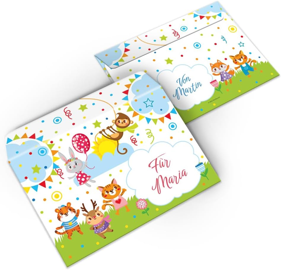 Writing Paper Set Letter Pad with Envelope for Girls Boys Kids Motif Animals Letter Paper Pad Lined (A5 Pad with 25 Sheets + 15 Envelopes) image number 1