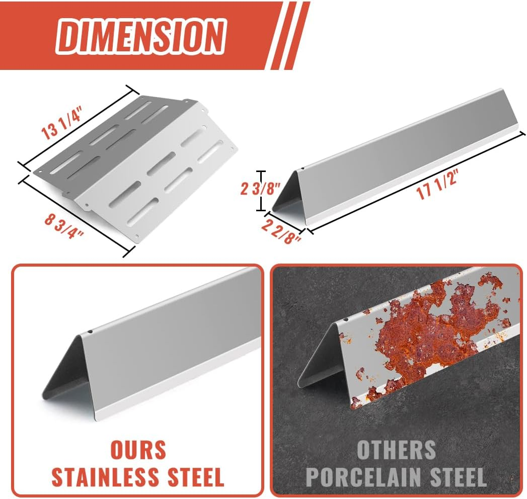 Grill Replacement Parts for Weber Genesis 300 Series E310 E320 E330 S310 S320 S330 E-310 E-320 S-310 S-320 E/S-330 EP/CEP-310 EP/CEP-320 EP/CEP-330 Stainless Steel Flavorizer Bars Heat Deflector - 2+5+62752-3+7524 image number 2