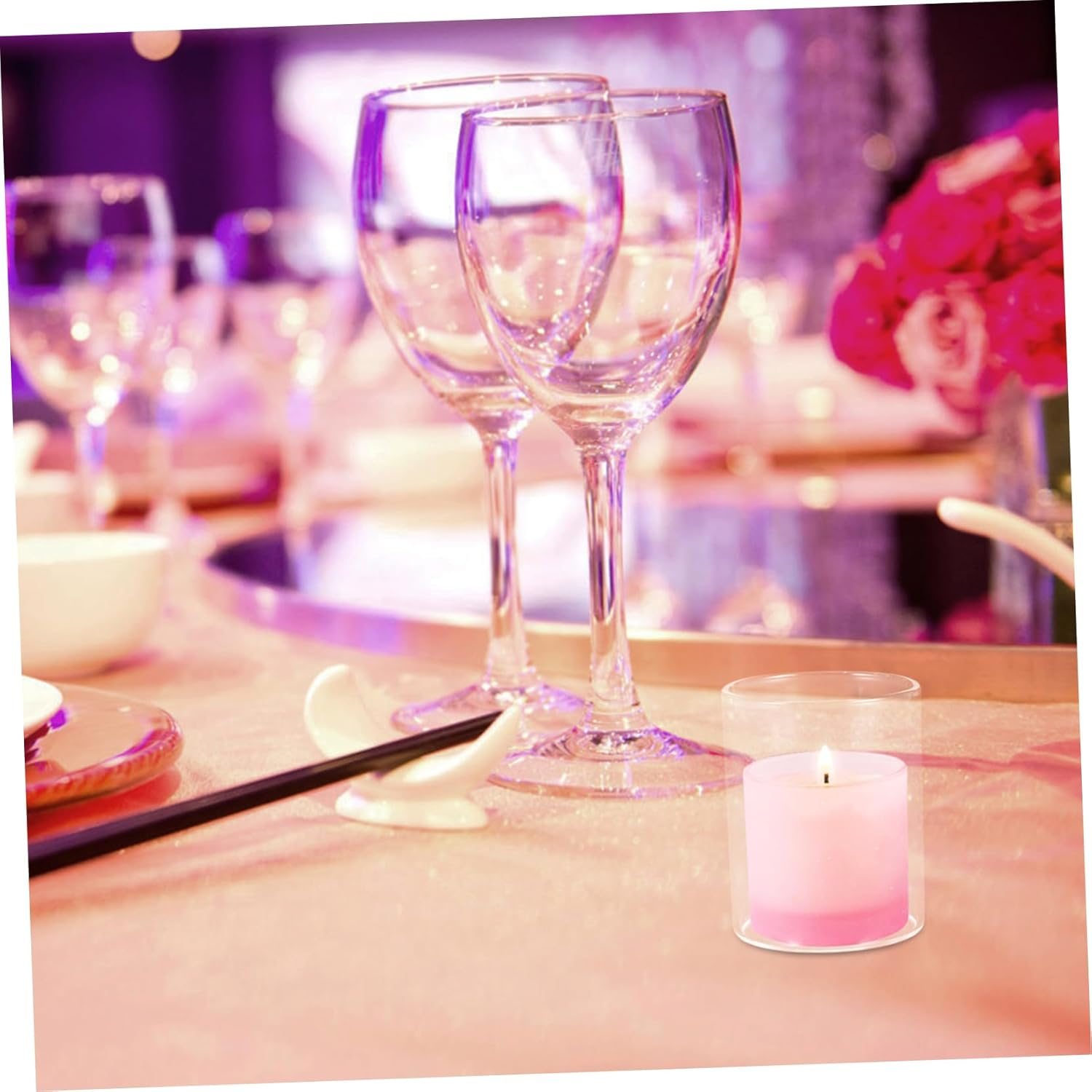 CORHAD Glass Candle Holder Windproof Shade Elegant Transparent Design for Home Wedding and Party Decoration for Jar Candles image number 3