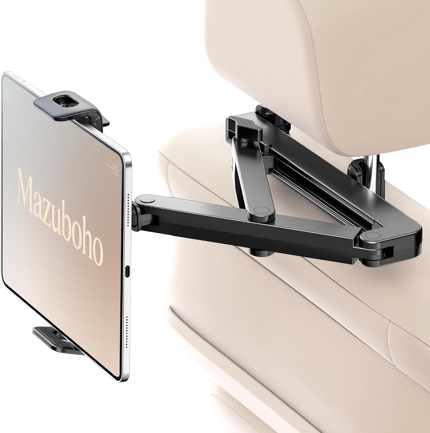 Stretchable Car Headrest Tablet Mount - Tablet Holder for Car, 360&deg;Rotating Adjustable, Road Trip Essentials Kids Family, for Ipad Pro, Air, Mini, Galaxy, Fire, More 4.5-12.9" Devices