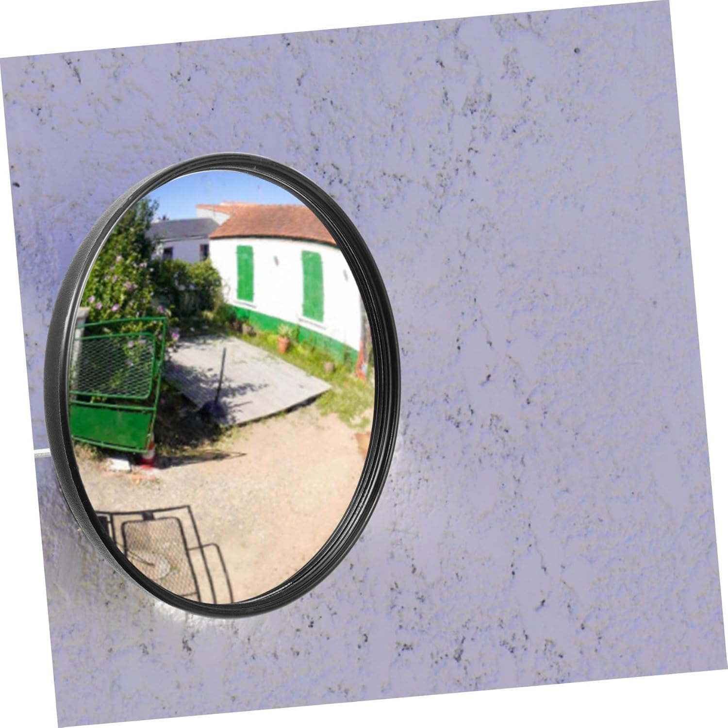 Limcryspp 12 Inch Convex Mirror, Traffic Safety Blind Spot Mirror, Wall Mounted Garage Safety Mirror, Clear Line of Sight (Black) image number 2