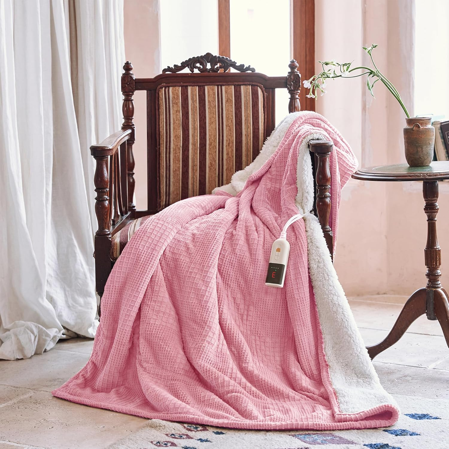 Heated Blanket Electric Blanket 150X200Cm- Electric Throw with 6 Heat Settings&2-10 Hours Auto off Heating Blanket,Saa Certified,Machine Washable (Rose) image number 7