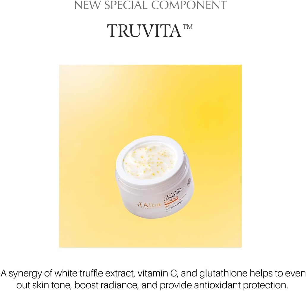 D'Alba Piedmont Vita Toning Capsule Cream, Glass Skin with Vita-Cera Oil Capsules, Deep Hydration Face Moisturizer (55G) image number 3