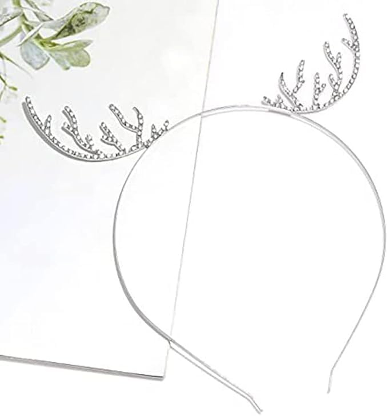 Deer Antler Headband Christmas Hair Hoop for Women Christmas Tiara for Christmas Party image number 4