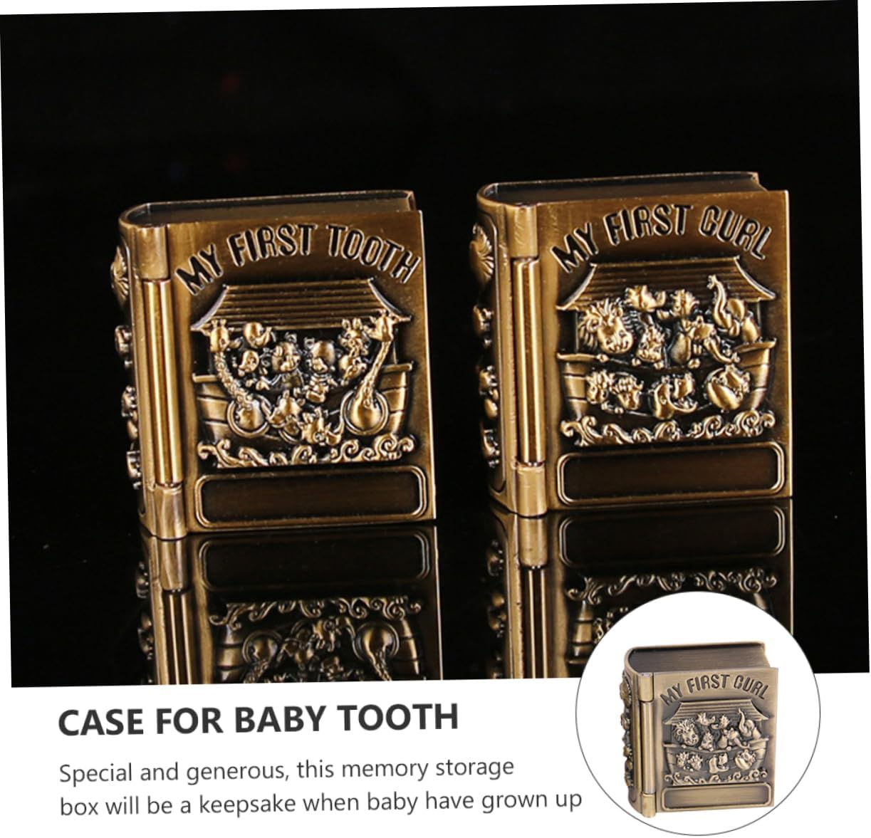 1 Pair Keepsake Organizer Box for Teeth Hair Storage Chic Memory Holder for Boys Elegant Keepsake Organizer Stylish Jewelry Box for Memories image number 2