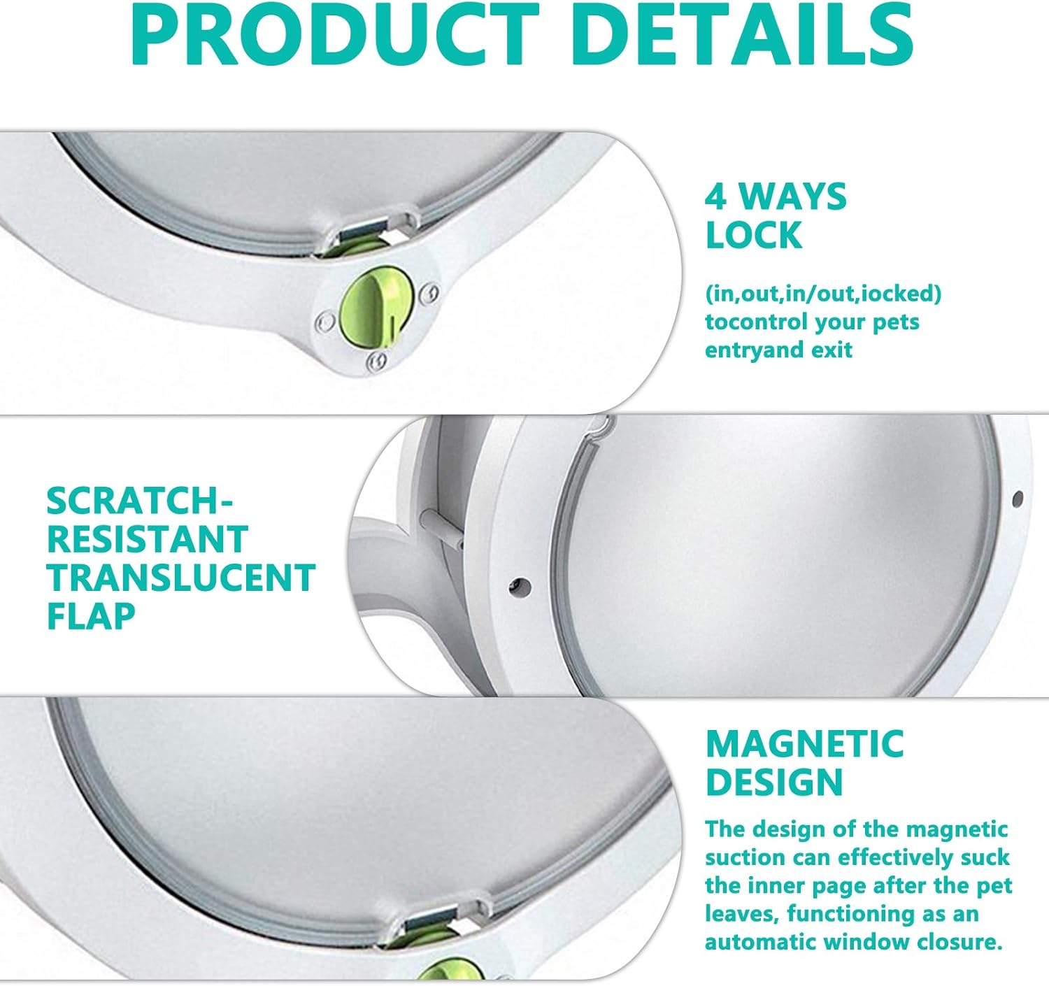 YANZEO Cat Door Interior Doors with Flap 4-Way Locking Cat Flap Interior Exterior Doors for Cat Kitten image number 1