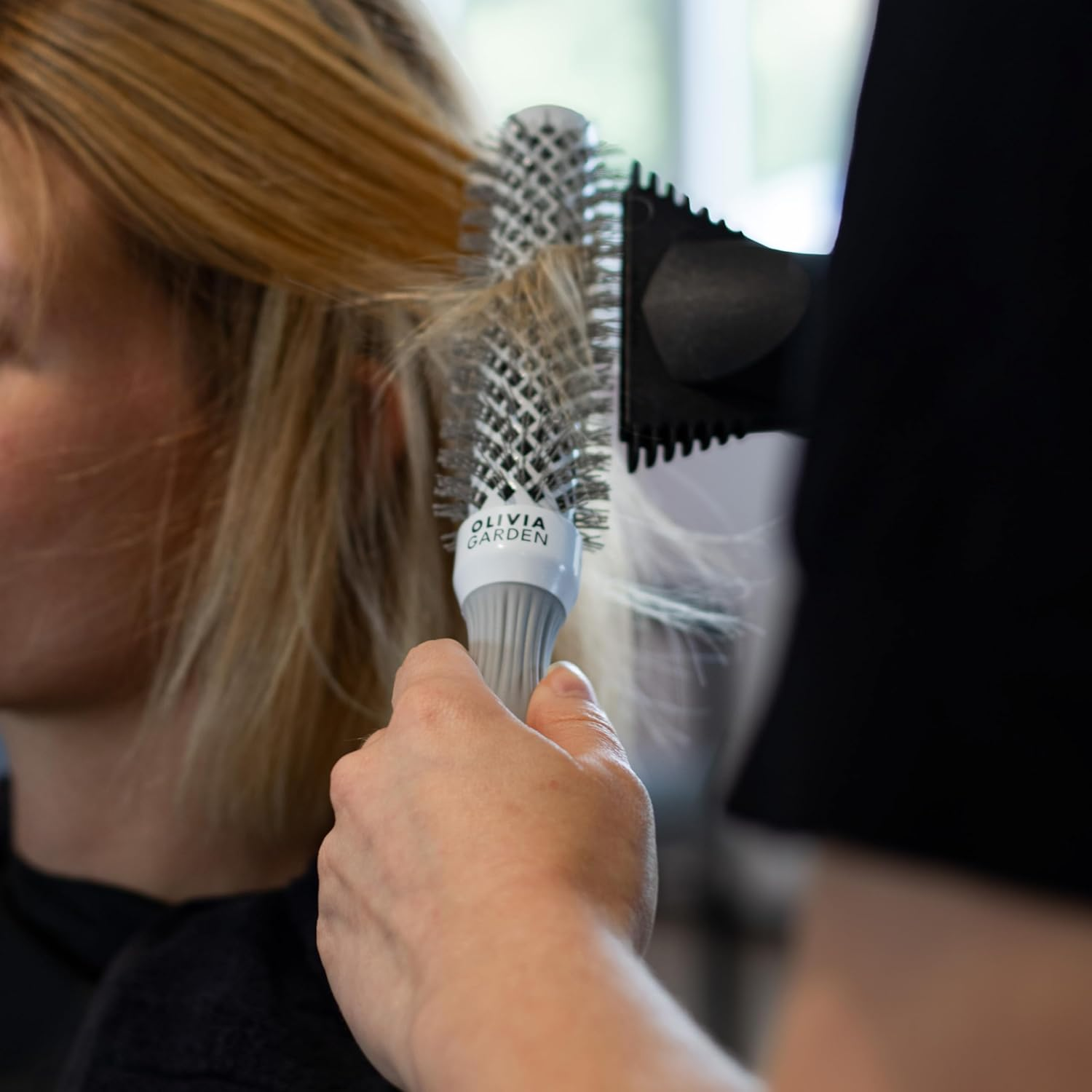 Olivia Garden - Expert Blowout Speed White and Grey Hairbrush- 25 image number 5