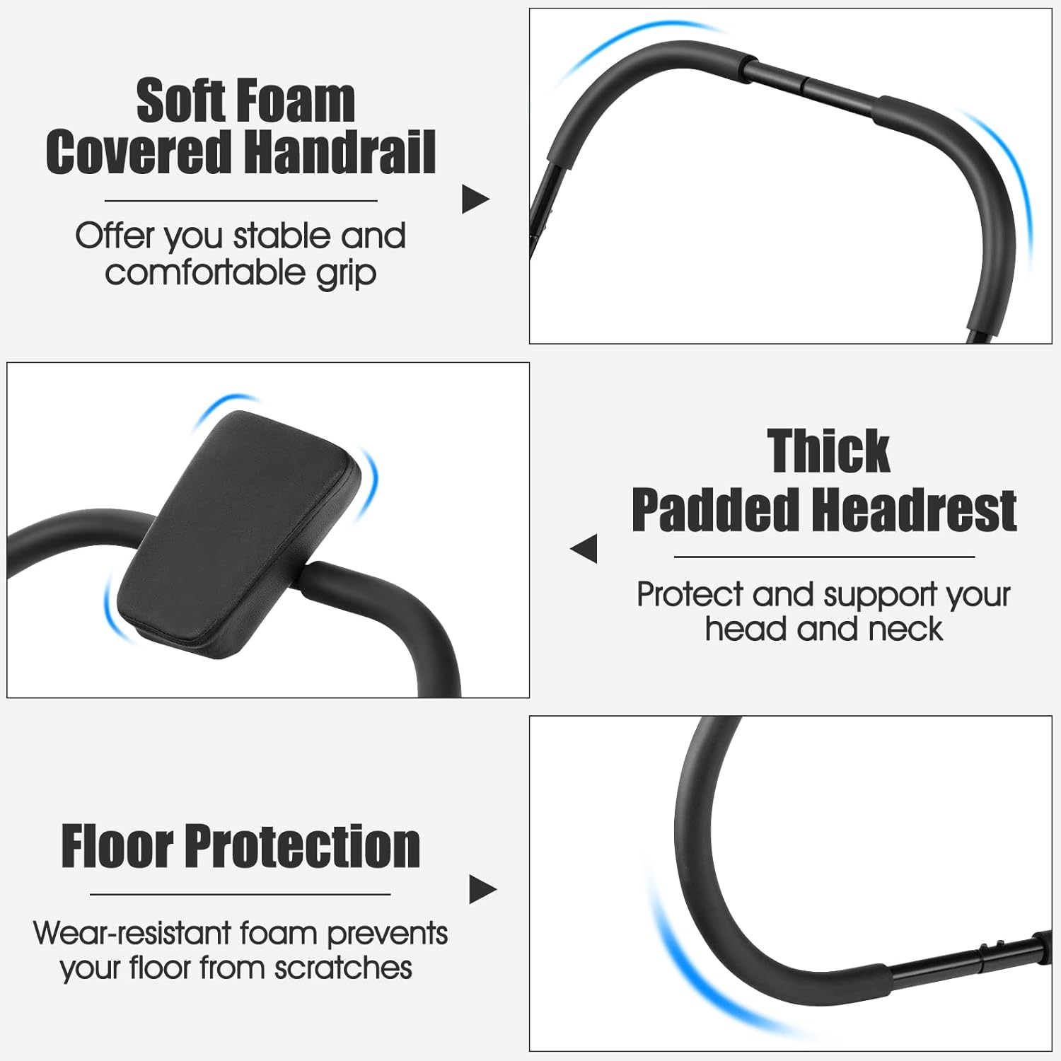 Costway AB Fitness Trainer, Abdominal & Core Strength Exercise Cruncher W/Padded Headrest, Ergonomic & Portable AB Mat Trainer for Home Gym Strength Workout image number 1