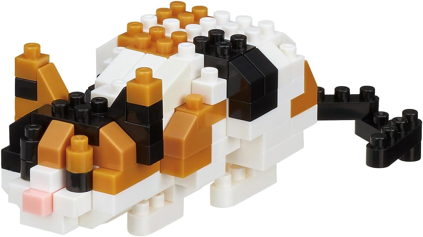 Nanoblock Calico Cat Building Kit, Orange image number 2