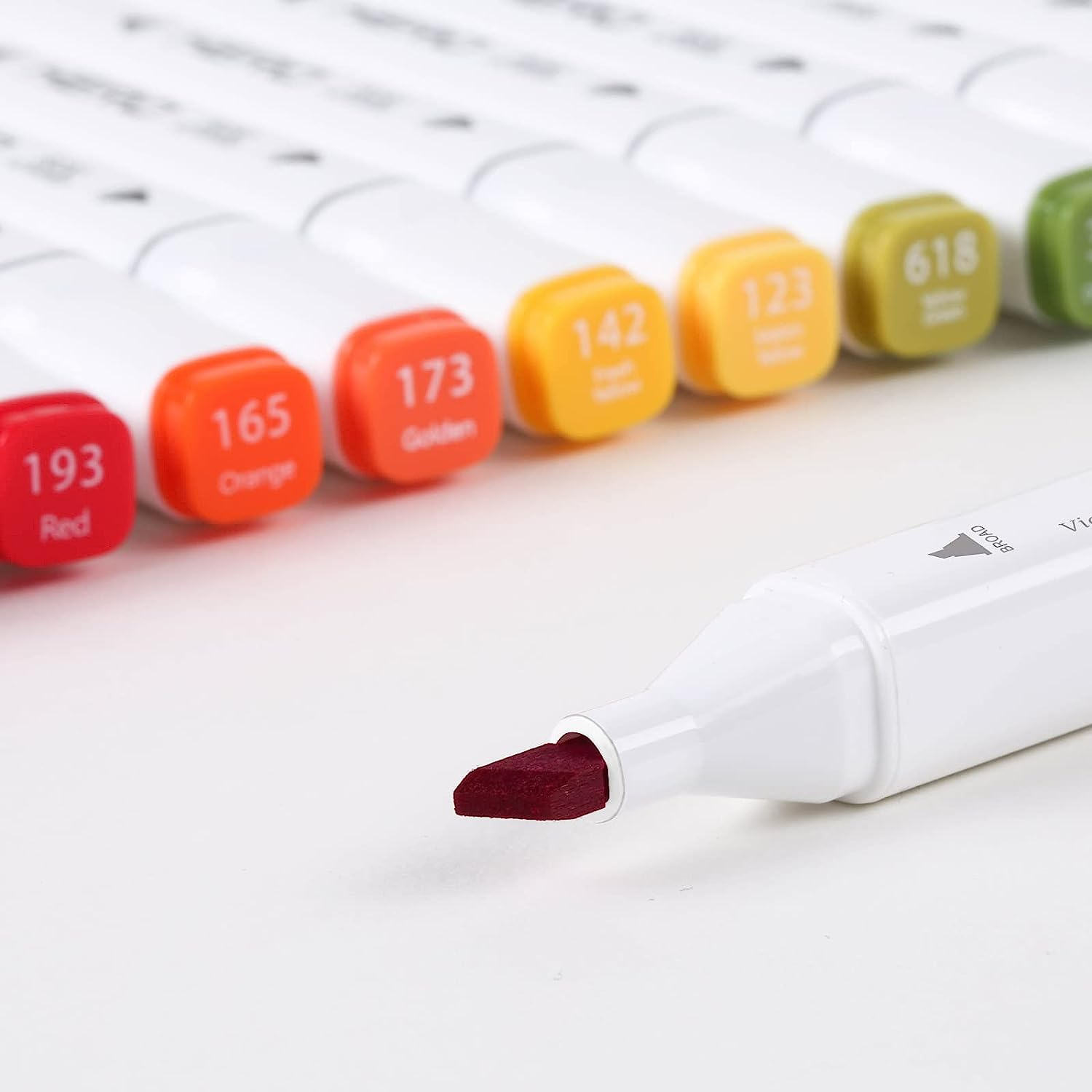 Colour Markers Dual Nibs Alcohol Base Coloring Coding Assorted Colours with a Bucket School Art (48) image number 5