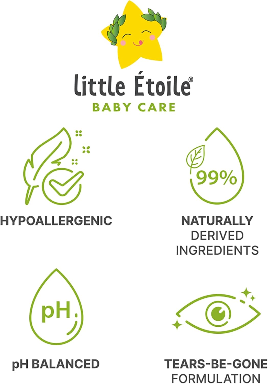 Little &Eacute;toile Gentle Head-To-Toe Baby Body Wash | 2-In-1 Hair & Body Cleanser for Delicate Skin | Hypoallergenic, Sulphate-Free | Made in Australia (Eczema-Prone Skin, 250Ml) image number 3