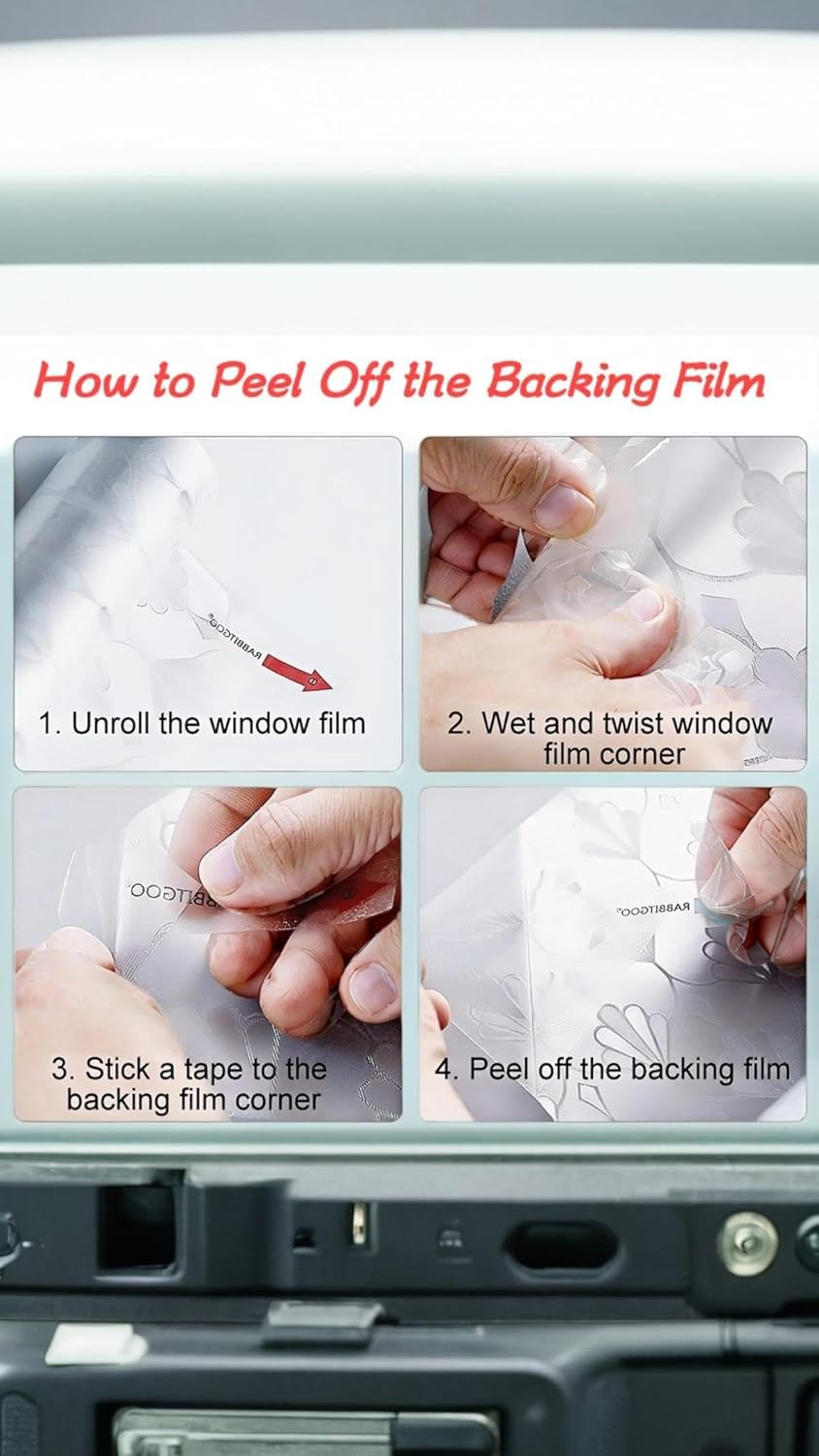 Honwor Frosted Glass Film - Privacy Window Sticker | Sun Blocking, Removable & Reusable | Decorative Static Cling Film for Home, Kitchen, Living Room | 60X100Cm