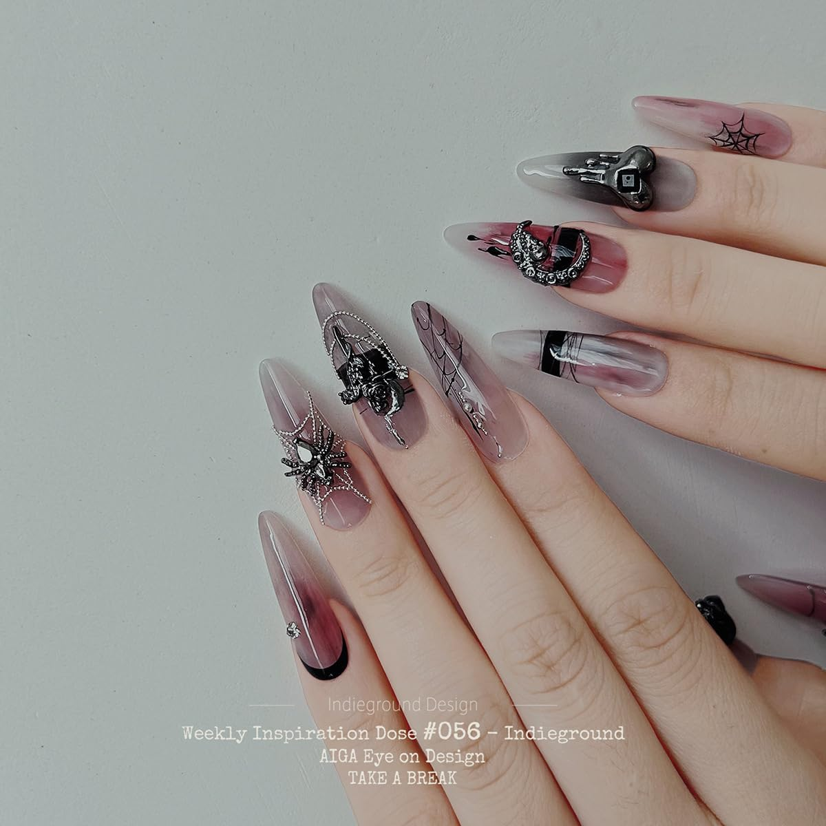 3D Halloween Spider Nail Art Pendants Crystals Diamonds Rhinestones Alloy Gothic Black Red Nail Accessories for Women Nail Art Decoration Craft Jewelry DIY (6 Styles) image number 6