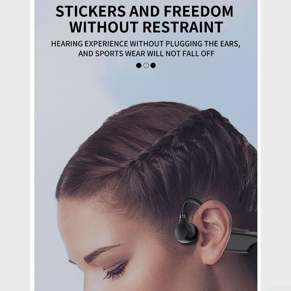 SPORTARC Wireless Headphones TWS Bone Conduction Headphones, Stable Connection and Wireless Bluetooth 5 2" Bone Conduction Sports Headset (Black)