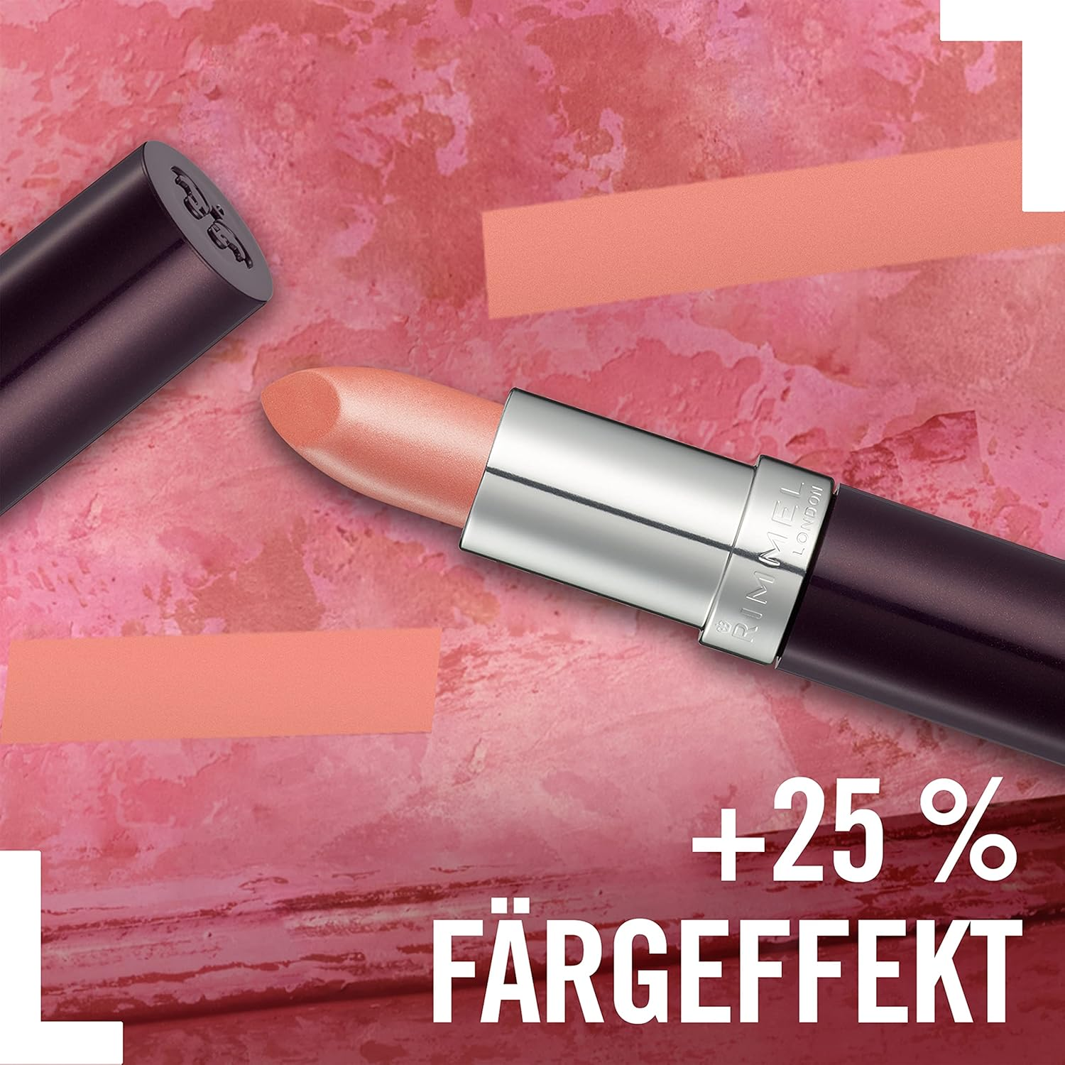 Rimmel Lasting Finish Satin Lipstick, Pink-Key-Promise, Satin Lipstick, Long-Lasting, Satin Finish, Rich Colour, Moisturising, Vegan Formula, 4G image number 1