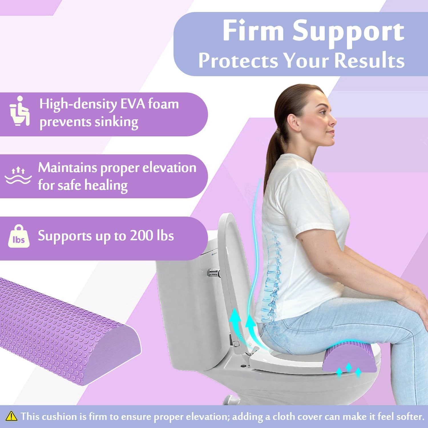 BBL Pillow Toilet Riser after Surgery for Butt Brazilian Butt Lift Pillow Toilet Seat Butt Pillows for Sitting Booty Recovery Post Surgery Foam Chair Cushions image number 4