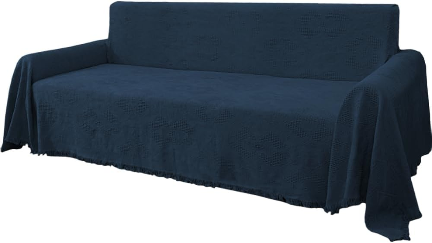 Smarcute Cotton Sofa Covers Washable Furniture Couch Slipcovers Thick Durable Woven Jacquard Diamond Check Sofa Throw Decorative for Living Room (230Cm X 340Cm,Xx-Large, Sage)