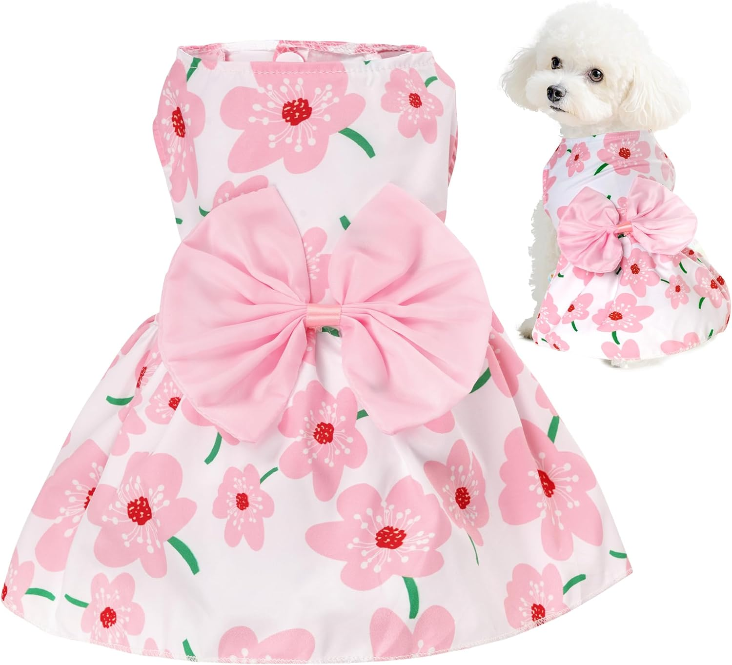 Choyaxo Floral Dog Dress Cute Dog Skirt Pet Dress Summer Pet Clothes for Puppy Small Cats