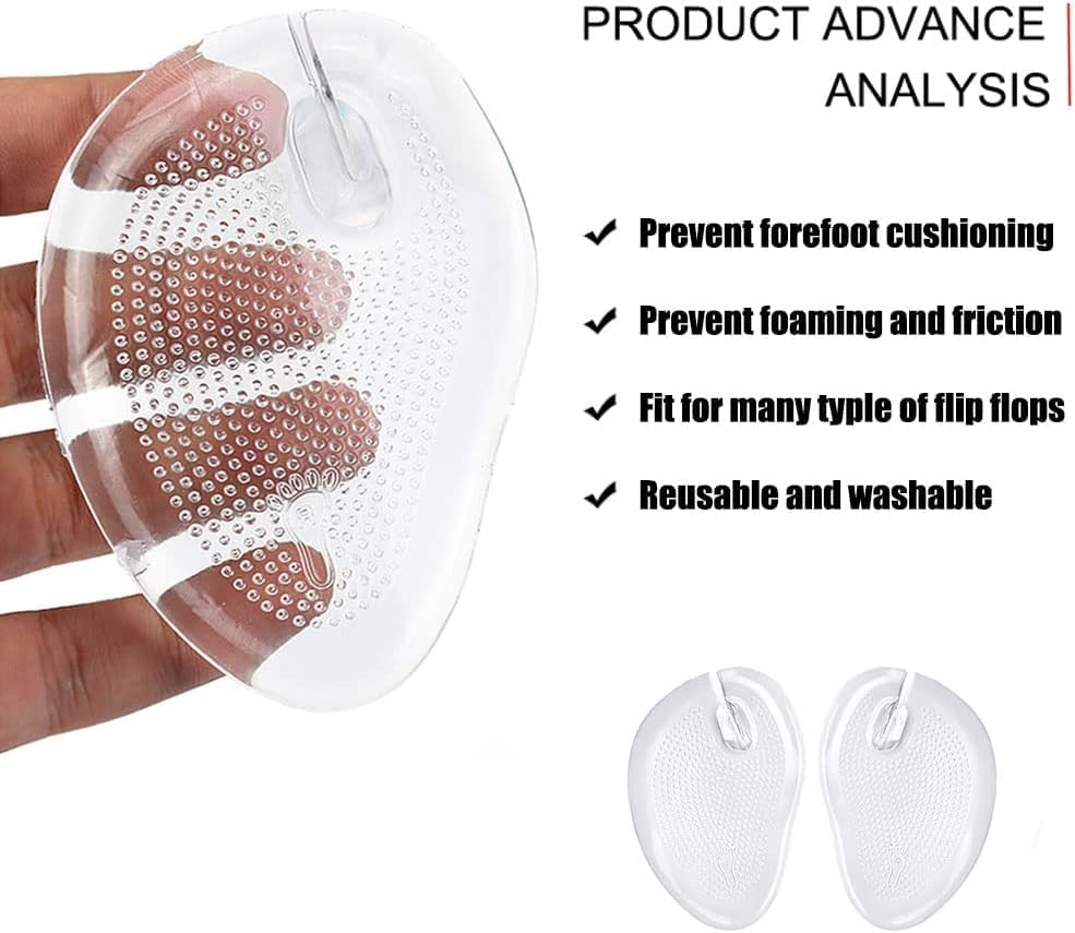 8Pcs Silicone Gel Thong Sandal Cushions Pads Flip Flop Toe Thong Protectors Pads Non-Slip Forefoot Pads,Thong Sandal Silicone Toe Protectors Anti-Slip Forefoot Cushions Gel Cushion Pads image number 4