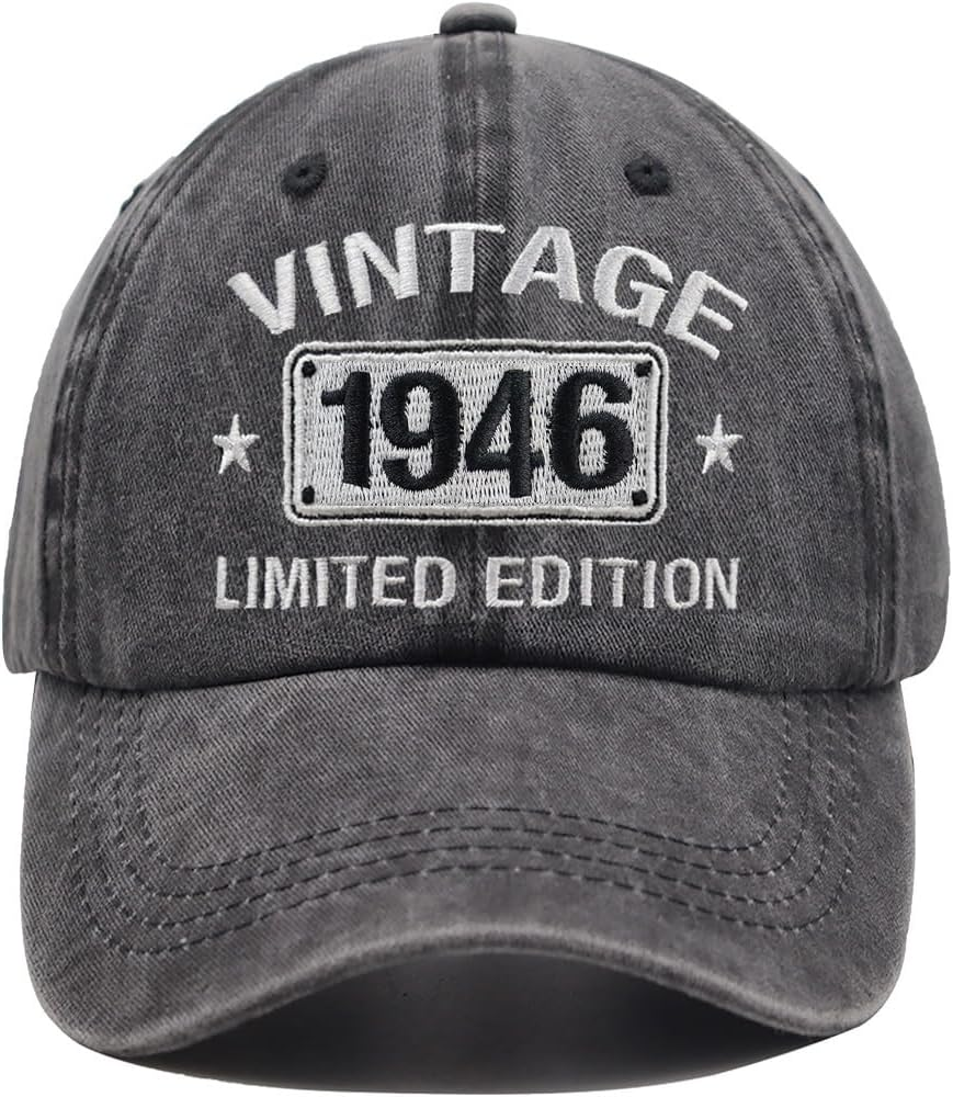 Vintage 1954 1953 1952 1951 1950 1949 1948 1947 1946 1945 Limited Edition Adjustable Embroidered Baseball Cap