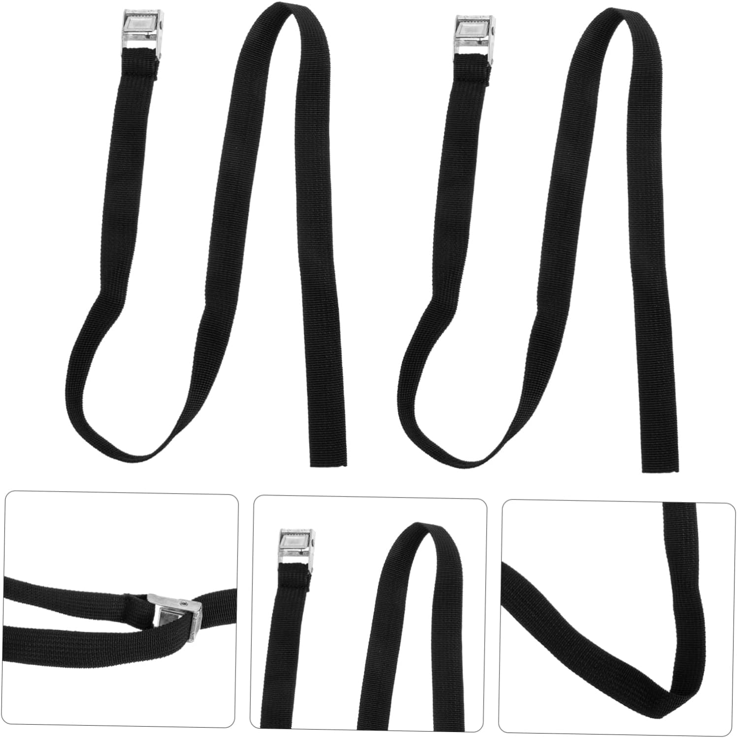 DECOMELODY 2Pcs Luggage Bundling Belt and Surfboard Straps with Metal Ratchet Tightener, Sturdy Travel Tie down Straps for Fitness Equipment and Roof Rack, Outdoor Packing and Securing Gear image number 1