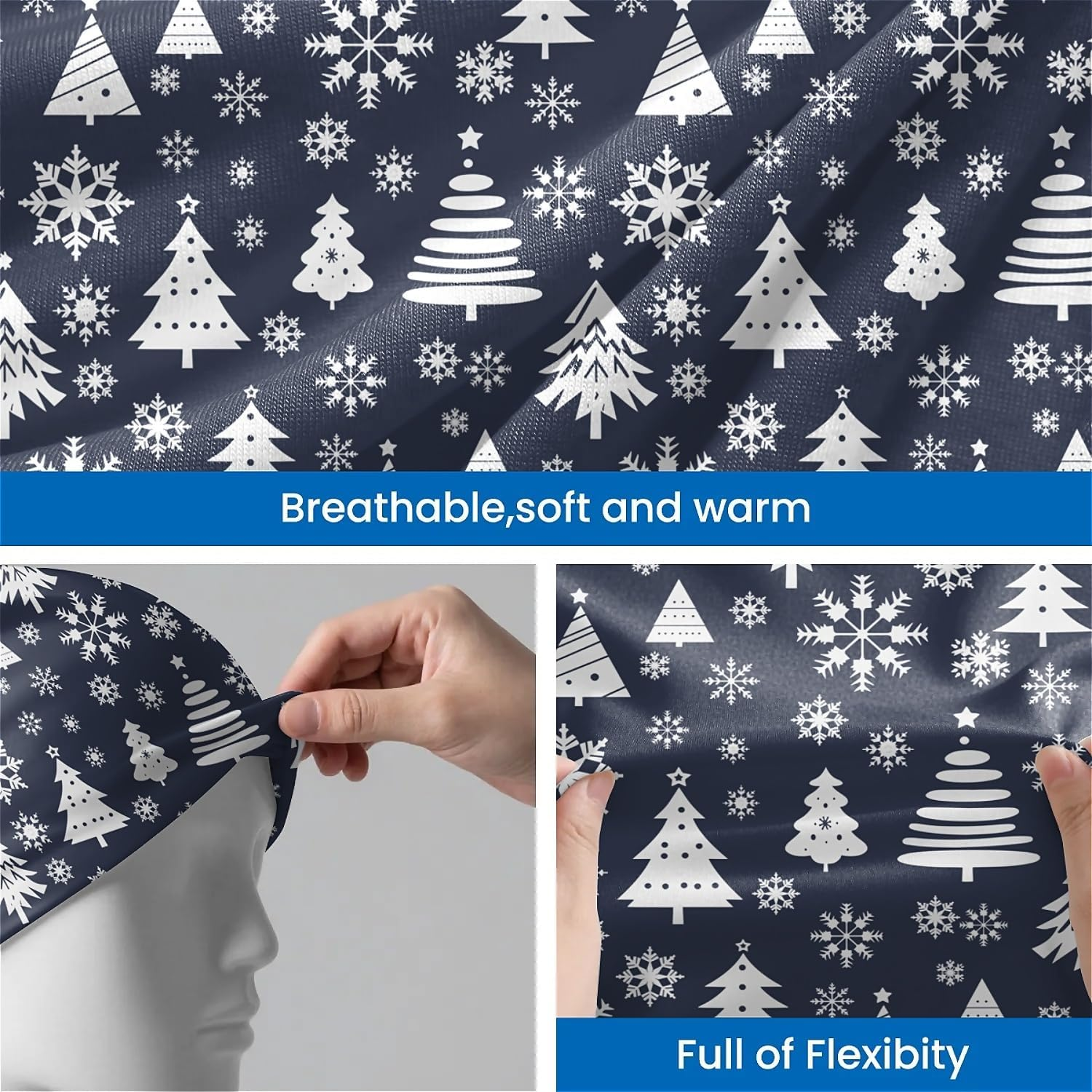 Christmas Women'S Slouchy Beanie for Men Hat Adult Dwarf Hats Chemo Cap Cancer Headwear Caps Baggy Skull Sleep Cap Nightcap image number 4