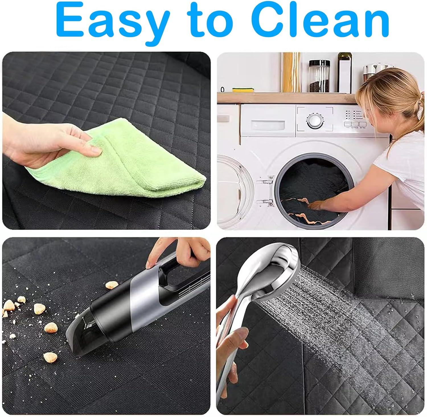 Tehttz Car Seat Cover for Dogs, Waterproof Pet Protector with Mesh Window, Hard Bottom, Back Seat Extender, Hammock Travel Bed image number 4