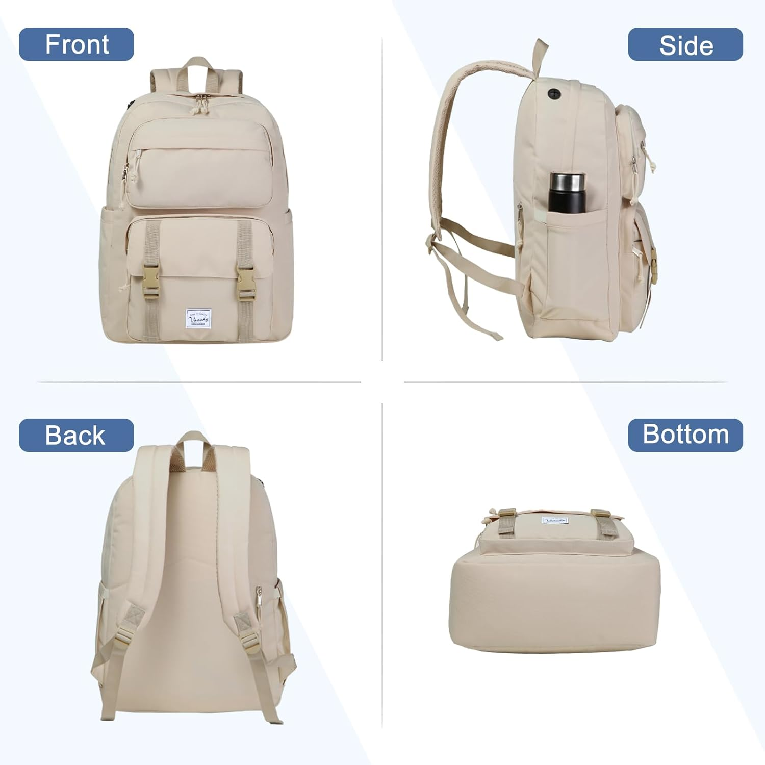 Backpack for Men Women,Vaschy Unisex Large Fashion Schoolbag Book Bag Rucksack for High School/College/Work/Travel/Commuter 15.6-17Inch Laptop Backpack Travel Backpack image number 2