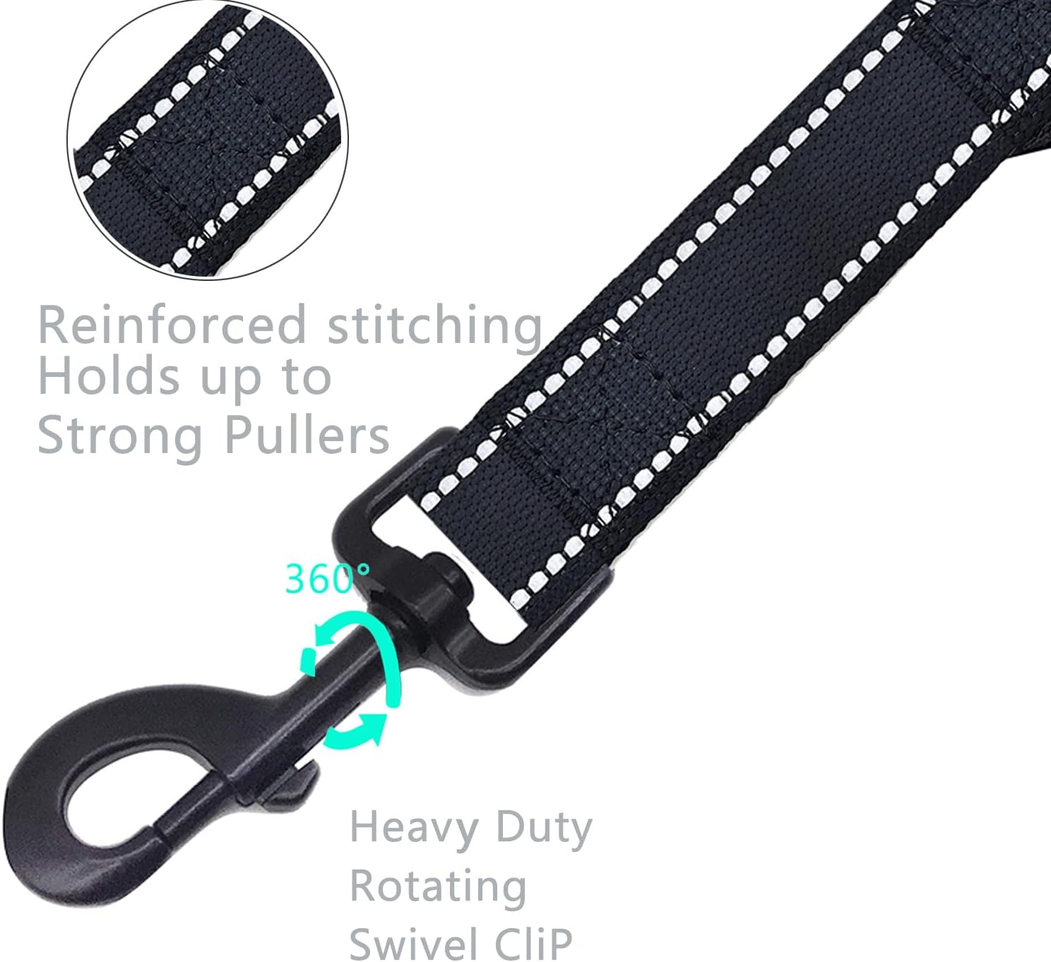 CHMETE Short Dog Leash Heavy Duty Leash with Comfortable Padded Handle Reflective Training Dog Leashes for Medium Large Dogs up to 80Lbs image number 4