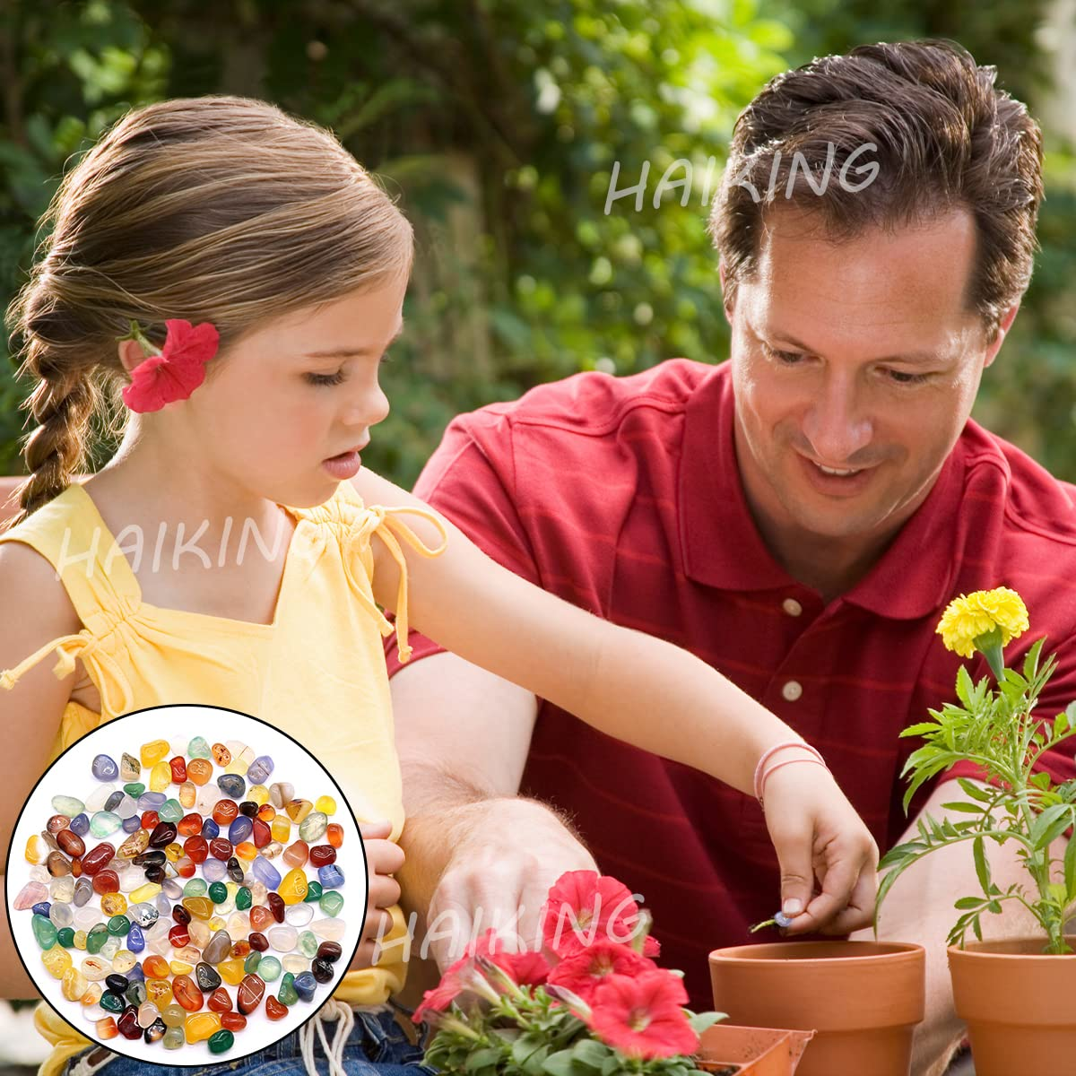 Tumbled Stones, 0.33LB Mixed Natural Gem Stones for Jewelry Making, Vase Filler, Home Decoration, Lucky Stones image number 4