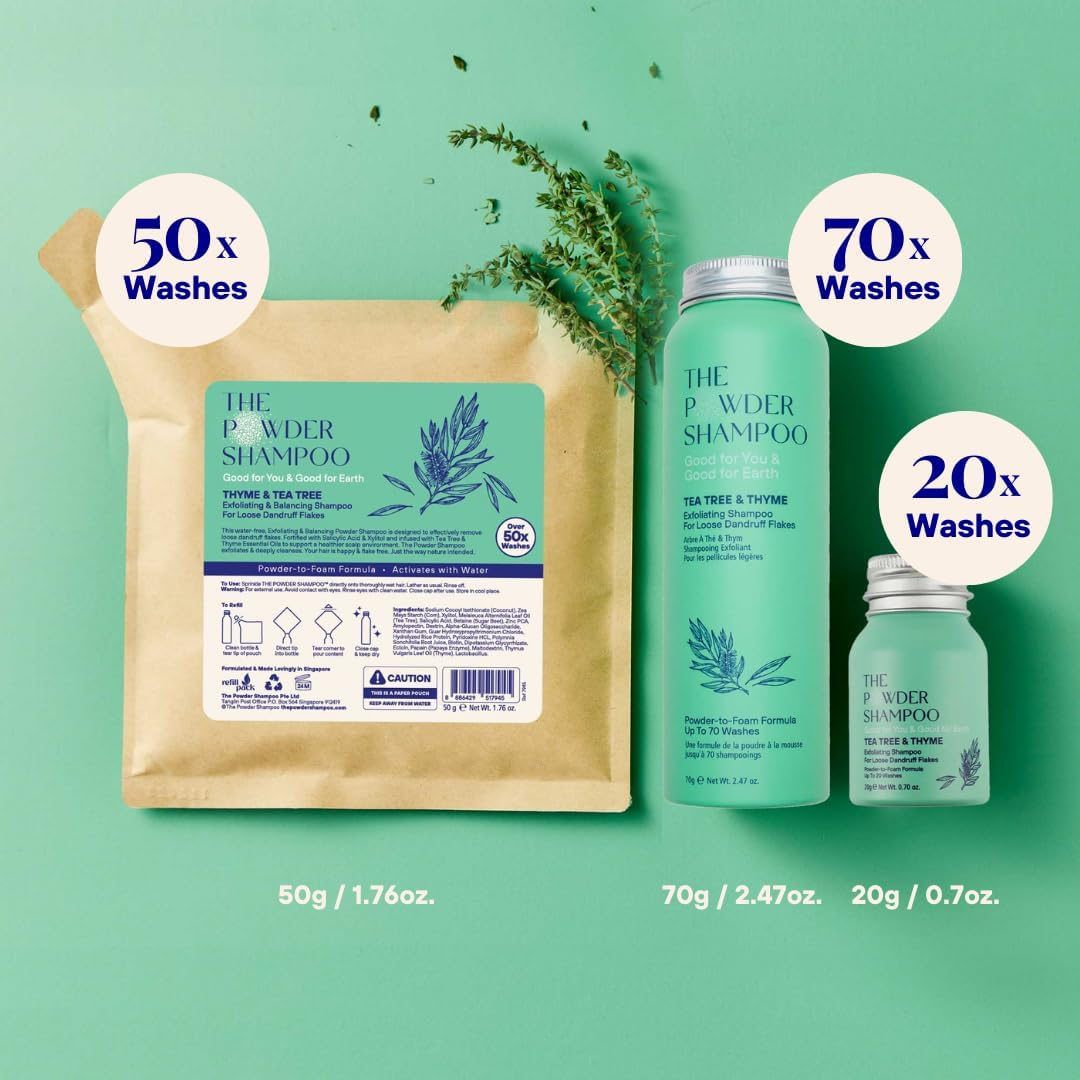 Exfoliating & Balancing Shampoo (Thyme & Tea Tree) 20G Mini Bottle' Specified Cannot Be Used as It Conflicts with the Value 'Exfoliating Foaming Powder Shampoo for Dandruff | 20X Washes | Vegan, Eco-Friendly, Tea Tree, Salicylic Acid 0.7 Mini Aluminum Bottle image number 5