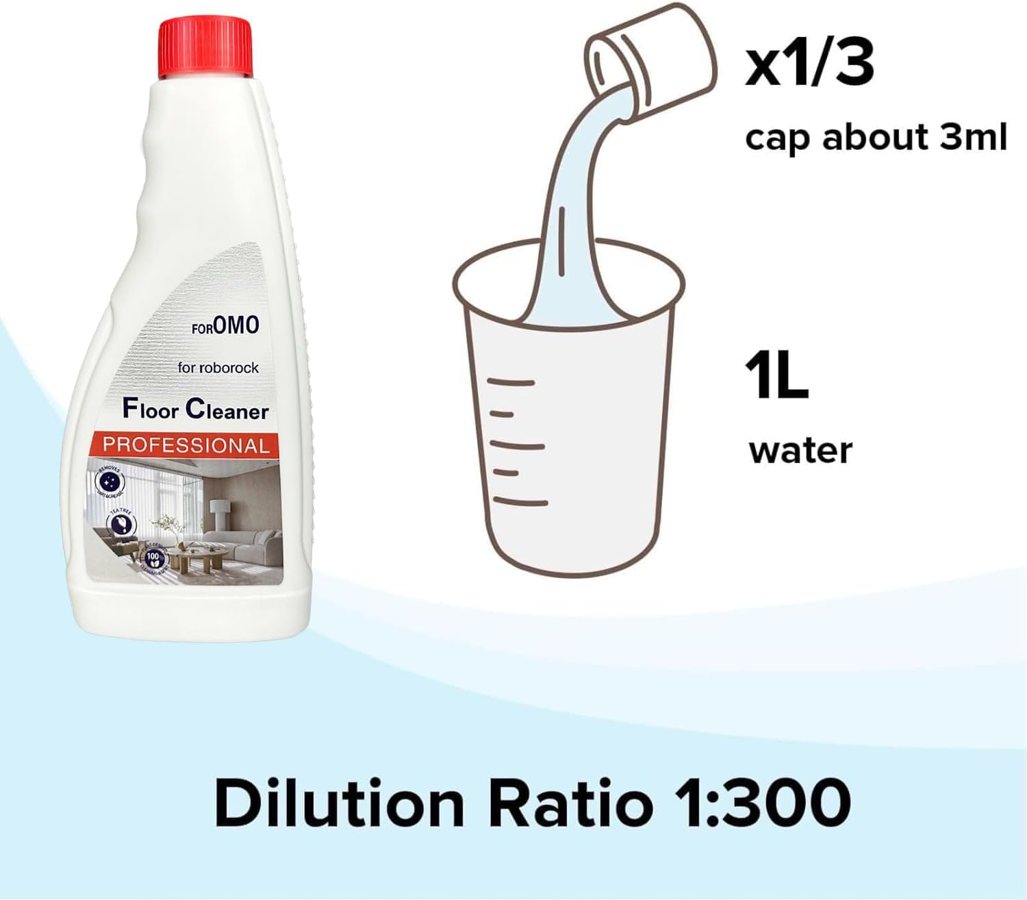 480Ml Floor Cleaning Solution Compatible with Roborock Robot Vacuum and Mop Cleaner Q5/Q7/Q8/S7/S8/Qrevo Series, All Robot Vacuums & Wet Dry Vacuum, Floor Cleaner for Mopping (1 Bottle Pack) image number 5