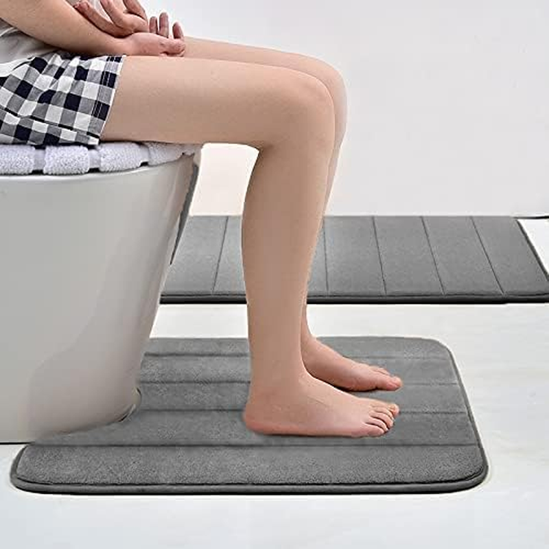 Memory Foam Toilet Bath Mat U-Shaped Toilet Rug Non-Slip,Thick,Machine Wash and Easier to Dry Toilet Bath Mat Soft & Absorbent Bathroom Commode Contour 24 X 20 Inches image number 3