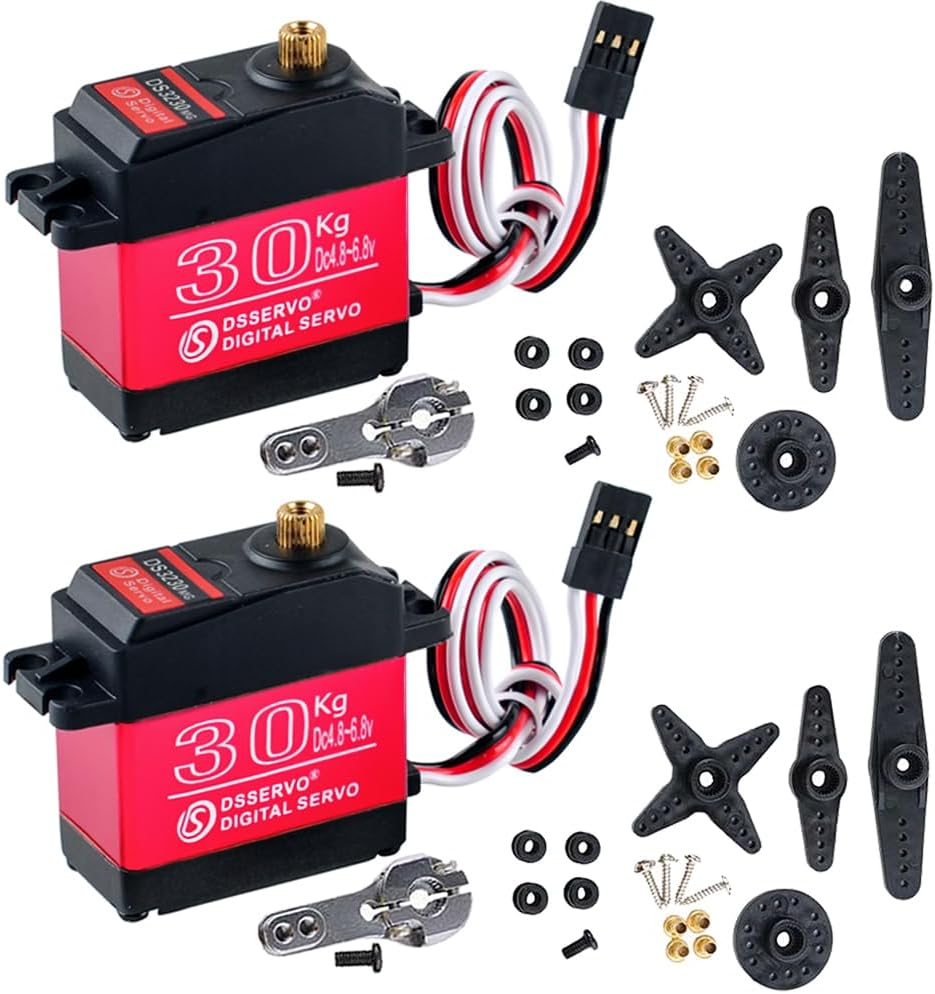 2PCS 30KG Metal Gear Digital Servo High Torque Steering Gear Servo, Waterproof Aluminium Case RC Servo Motor DS3230 for 1/8 1/10 1/12 RC Cars (Control Angle 270&deg;) image number 2