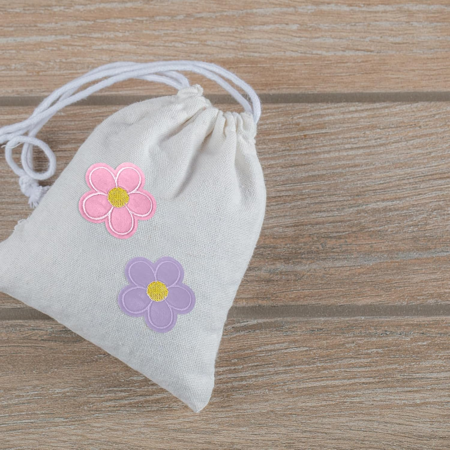 TEAONE Embroidered Applique Patches, 30 PCS Floral Iron on Patches for Bag, Clothing, Hat (5Cm)