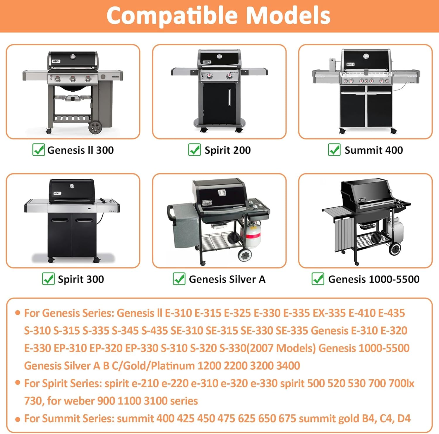 93305 Catch Pan for Weber Spirit E-210 E-220 E-310 E-320 E-330 Series, 83156 Grease Tray with Drip Pan Liners Replacement for Weber Genesis II E-310 E-315 E-325 E-330, for Spirit 200/300 Series