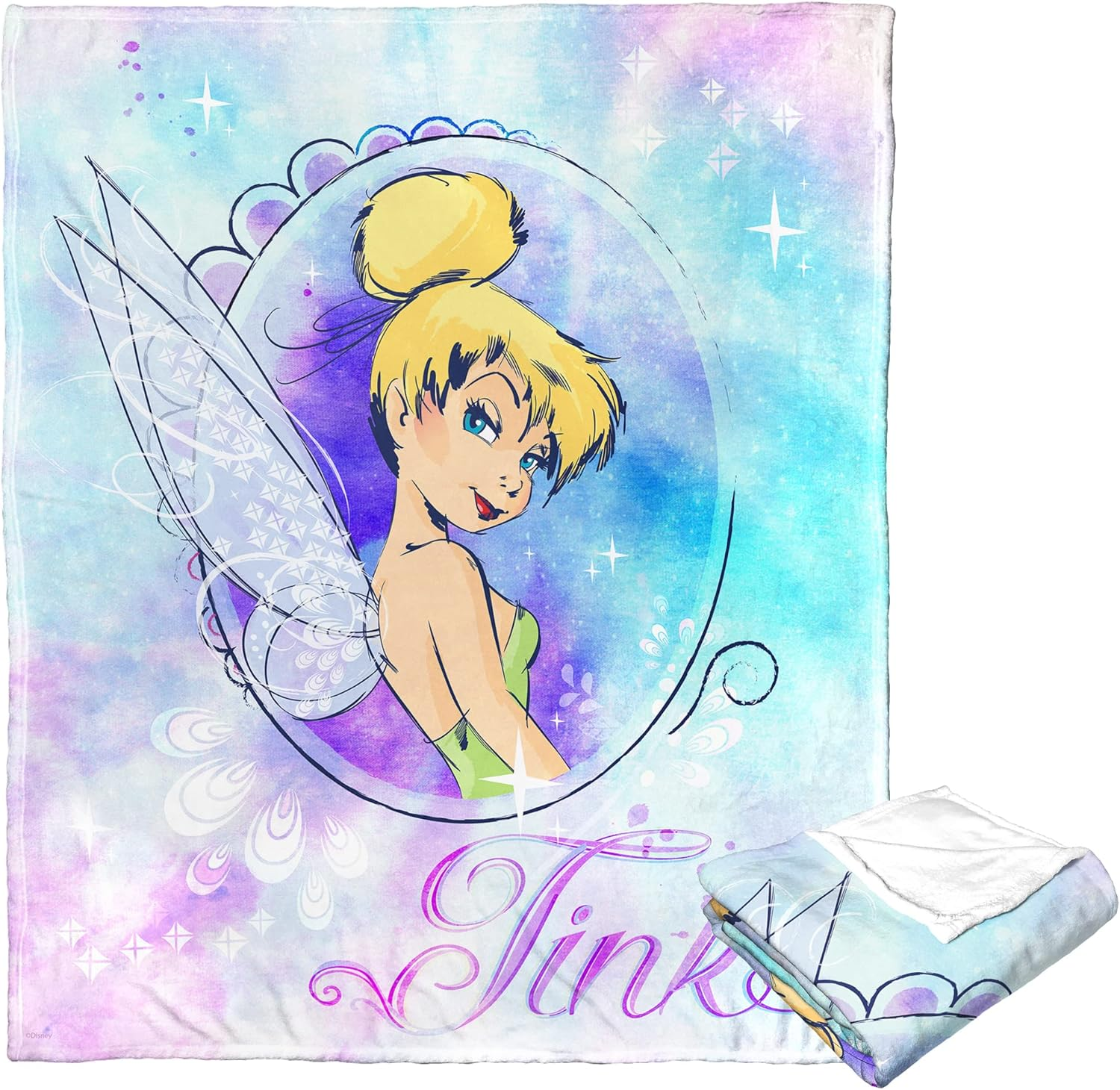 Northwest Fairies Silk Touch Throw Blanket, 50" X 60", Cosmic Tink - Botanical Pixie image number 2