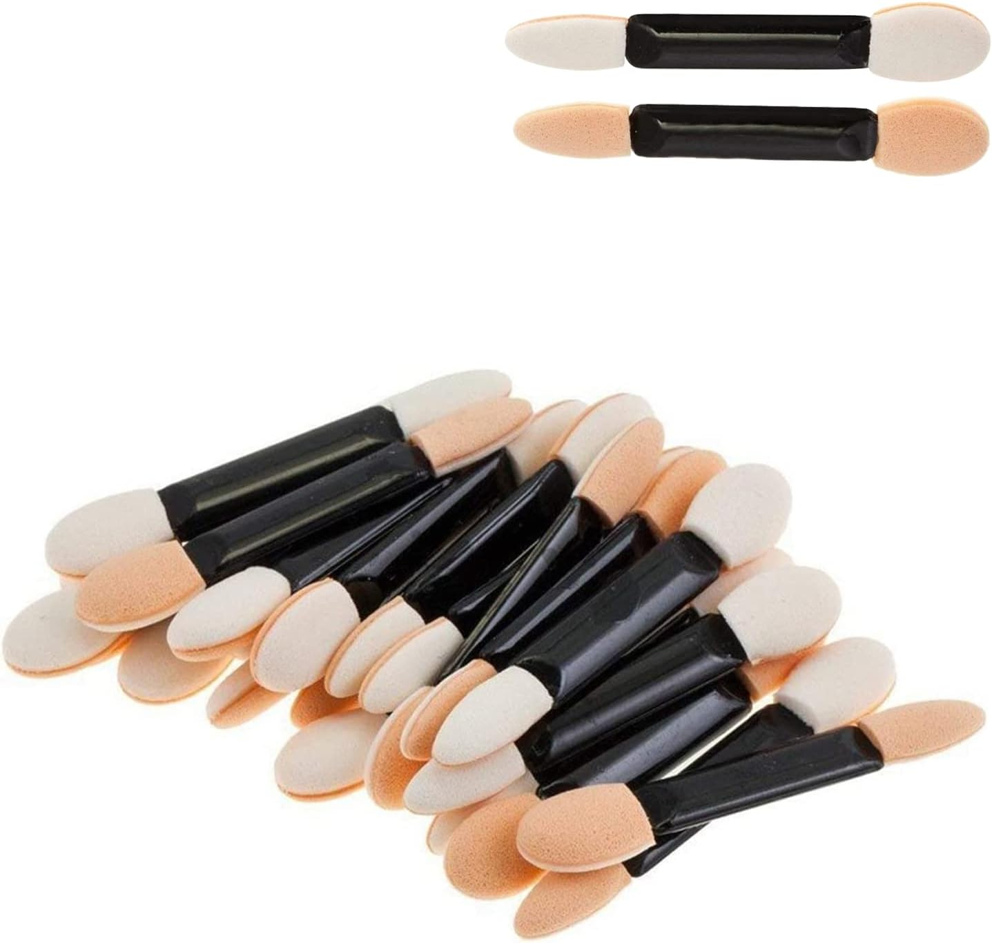30Pcs Dual Sided Oval Sponge Eyeshadow Applicator - Disposable Brush for Eye Makeup, Eyeliner, Arts Crafts, DIY Nail Art - Beauty Tool